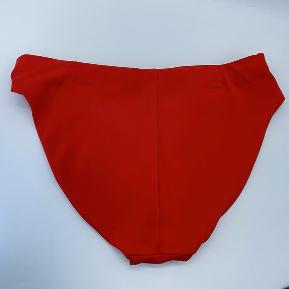 ROBIN Piccone "Ava" High Waist Bikini Bottoms in Red - Picture 4 of 7